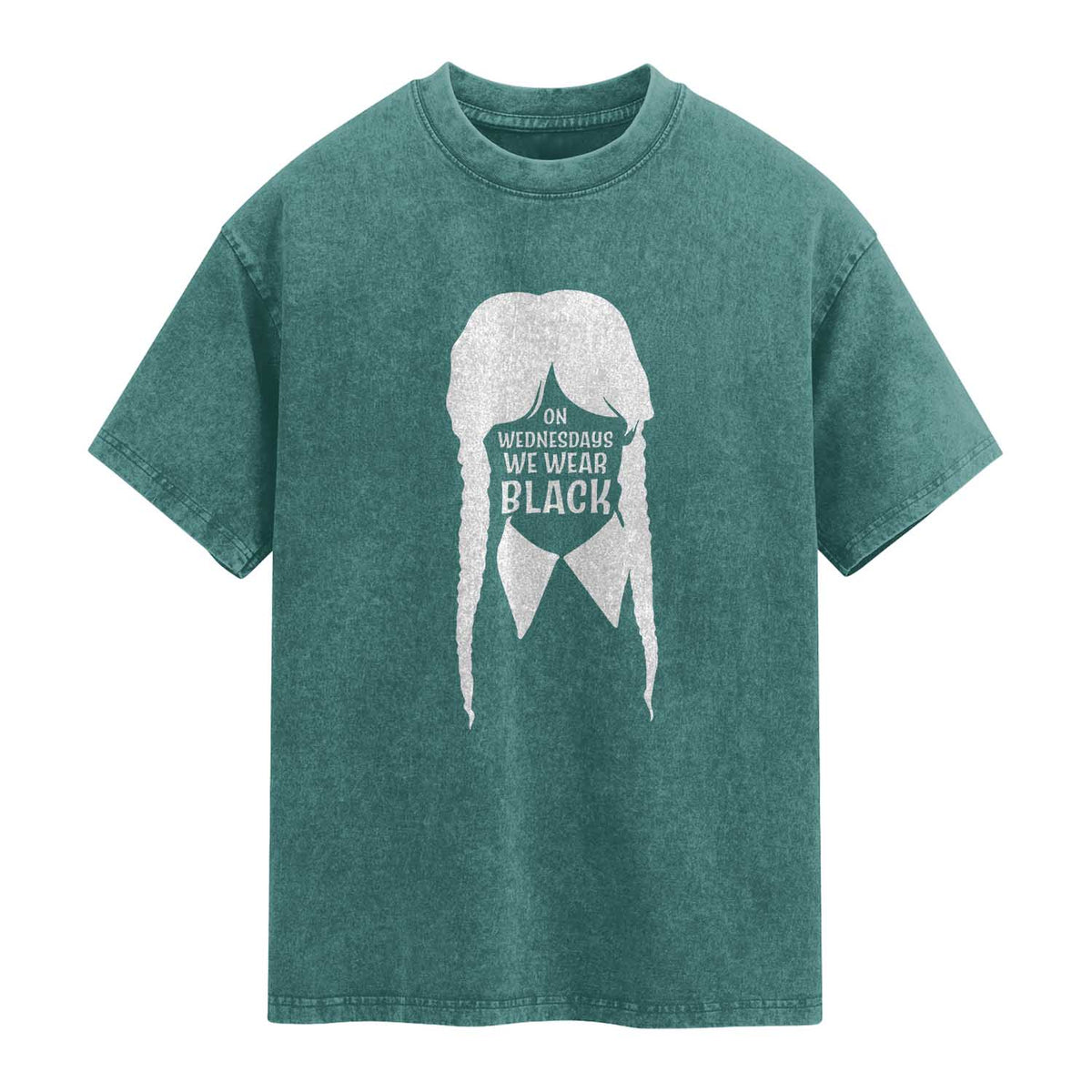 On Wednesdays We Wear Black Washed Cotton T-Shirt Goth Halloween