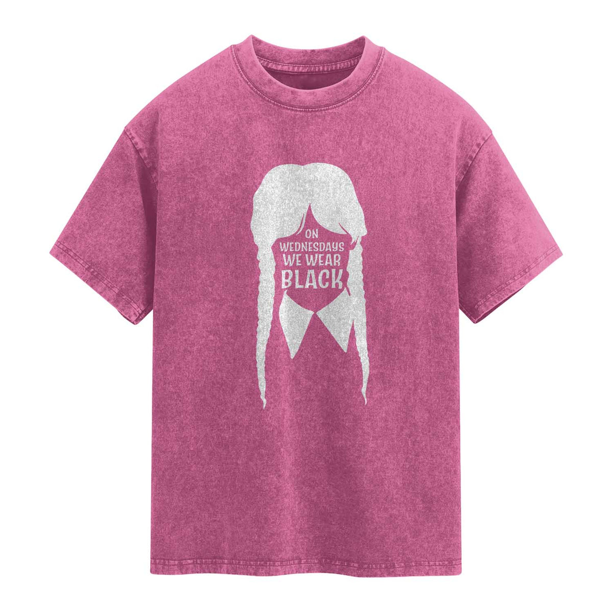 On Wednesdays We Wear Black Washed Cotton T-Shirt Goth Halloween