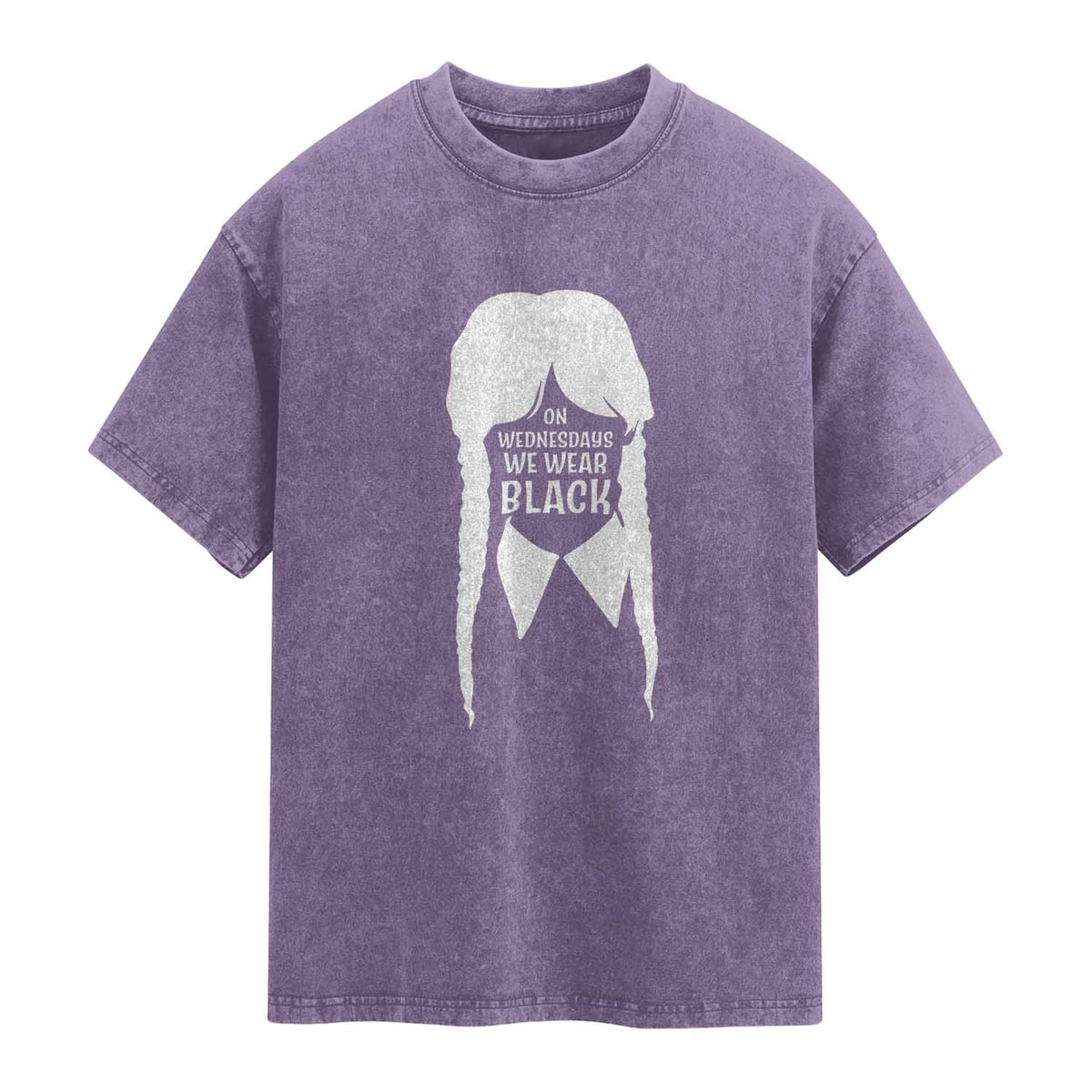On Wednesdays We Wear Black Washed Cotton T-Shirt Goth Halloween