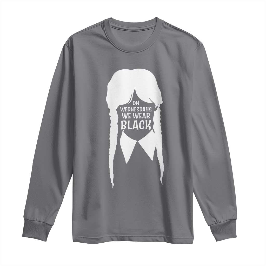 On Wednesdays We Wear Black Long Sleeve Shirt Goth Halloween - Wonder Print Shop