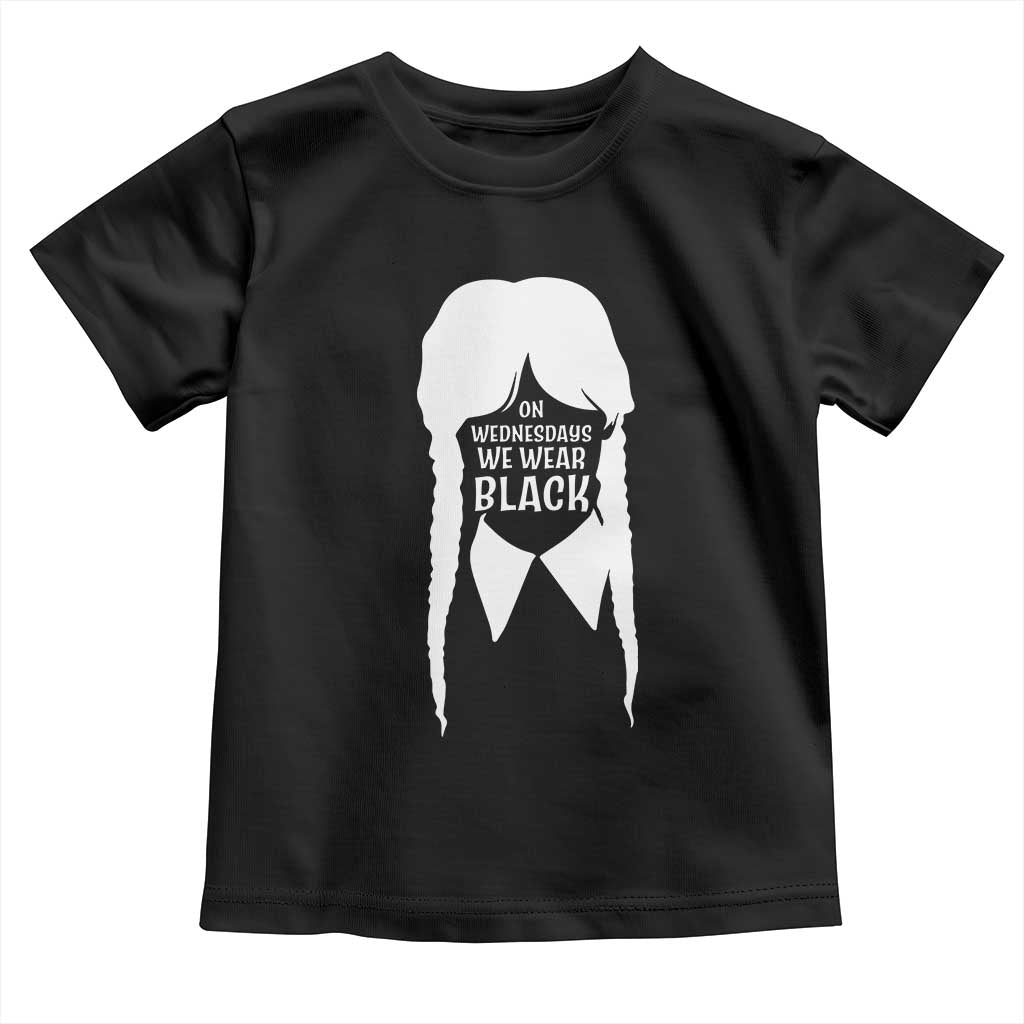 On Wednesdays We Wear Black Toddler T Shirt Goth Halloween - Wonder Print Shop