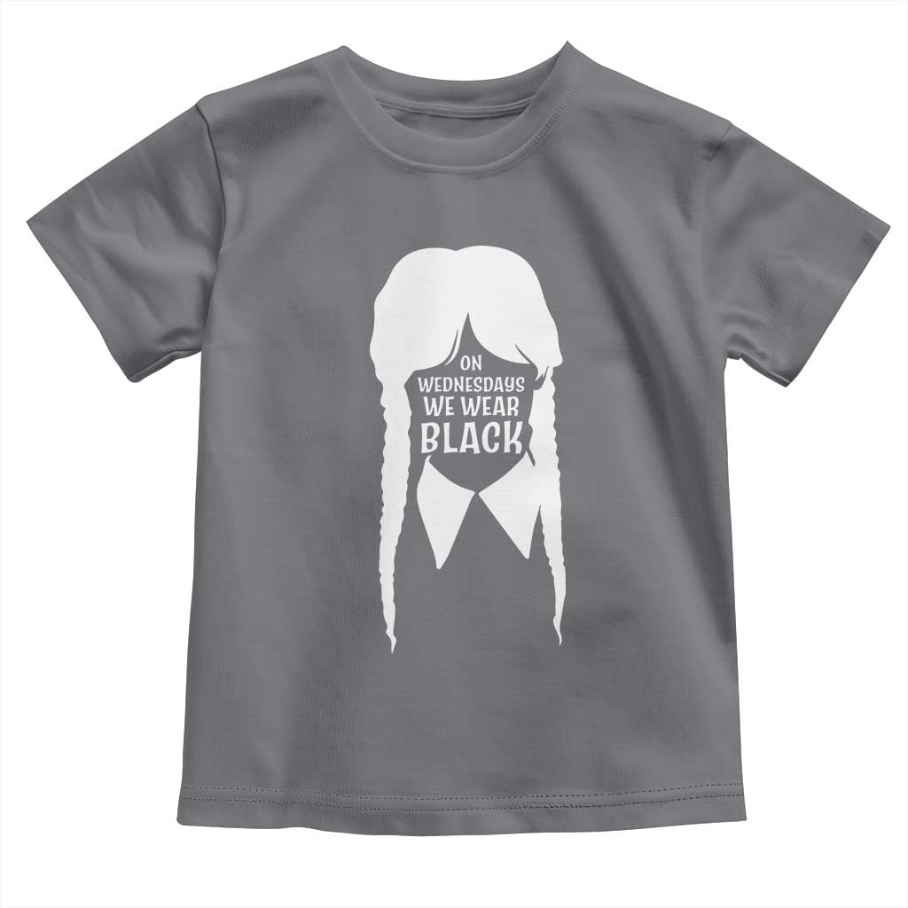 On Wednesdays We Wear Black Toddler T Shirt Goth Halloween - Wonder Print Shop