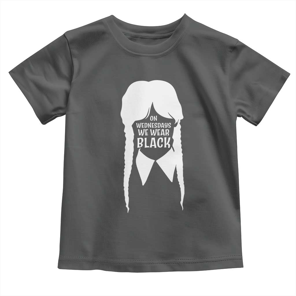 On Wednesdays We Wear Black Toddler T Shirt Goth Halloween - Wonder Print Shop