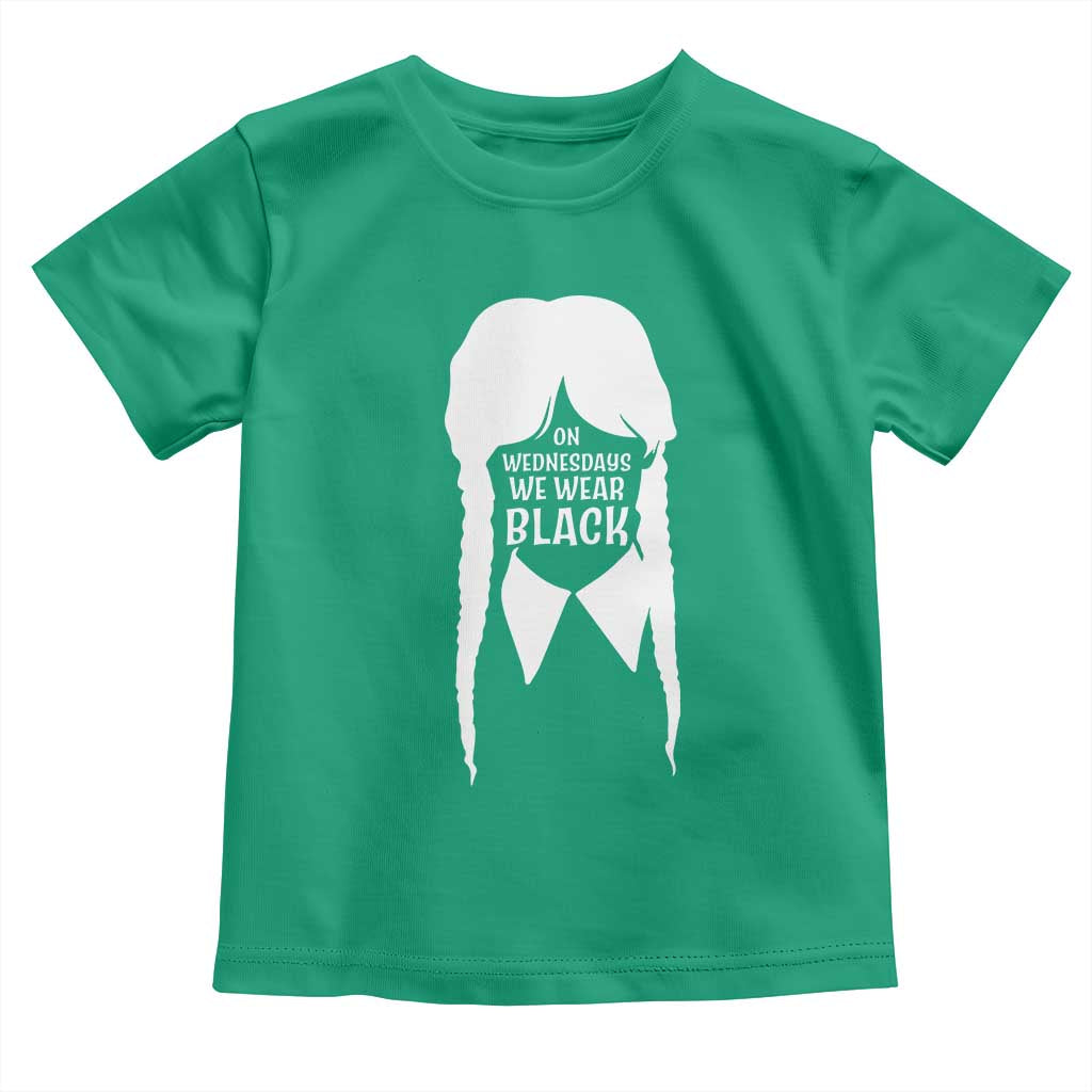 On Wednesdays We Wear Black Toddler T Shirt Goth Halloween - Wonder Print Shop