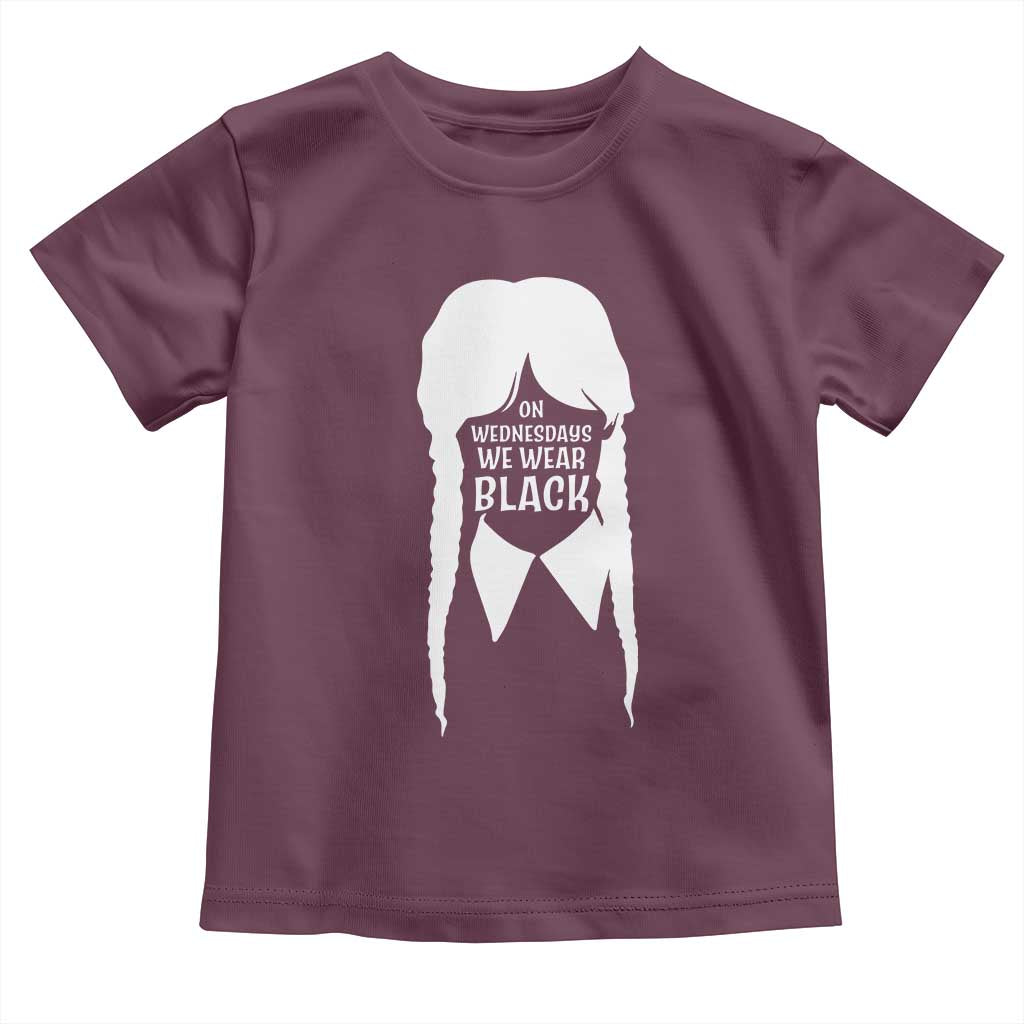 On Wednesdays We Wear Black Toddler T Shirt Goth Halloween - Wonder Print Shop
