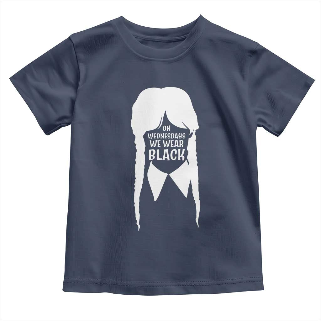 On Wednesdays We Wear Black Toddler T Shirt Goth Halloween - Wonder Print Shop
