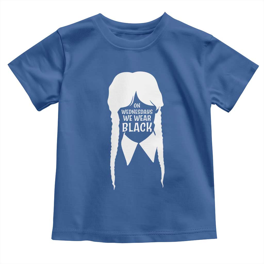 On Wednesdays We Wear Black Toddler T Shirt Goth Halloween - Wonder Print Shop