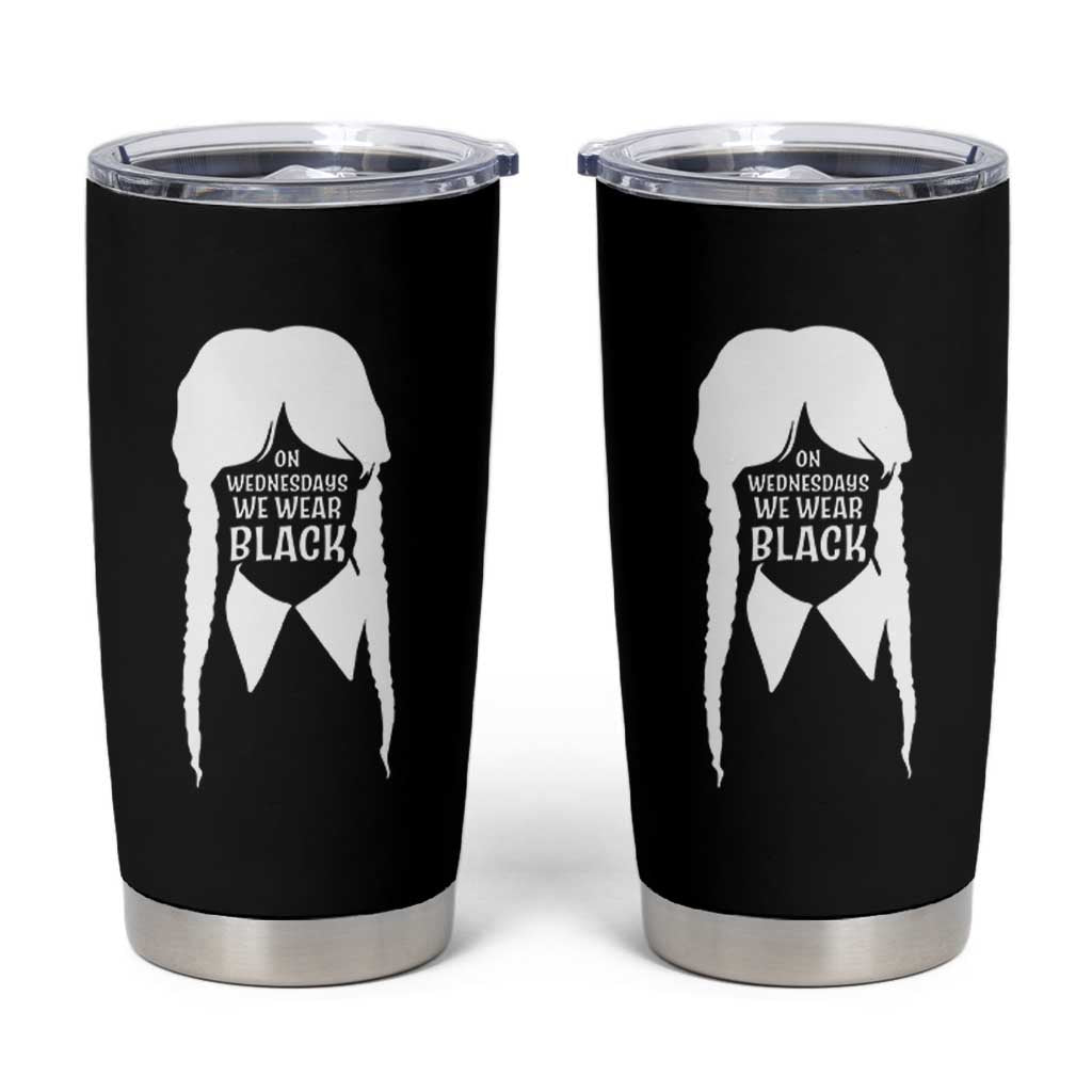 On Wednesdays We Wear Black Tumbler Cup Goth Halloween - Wonder Print Shop