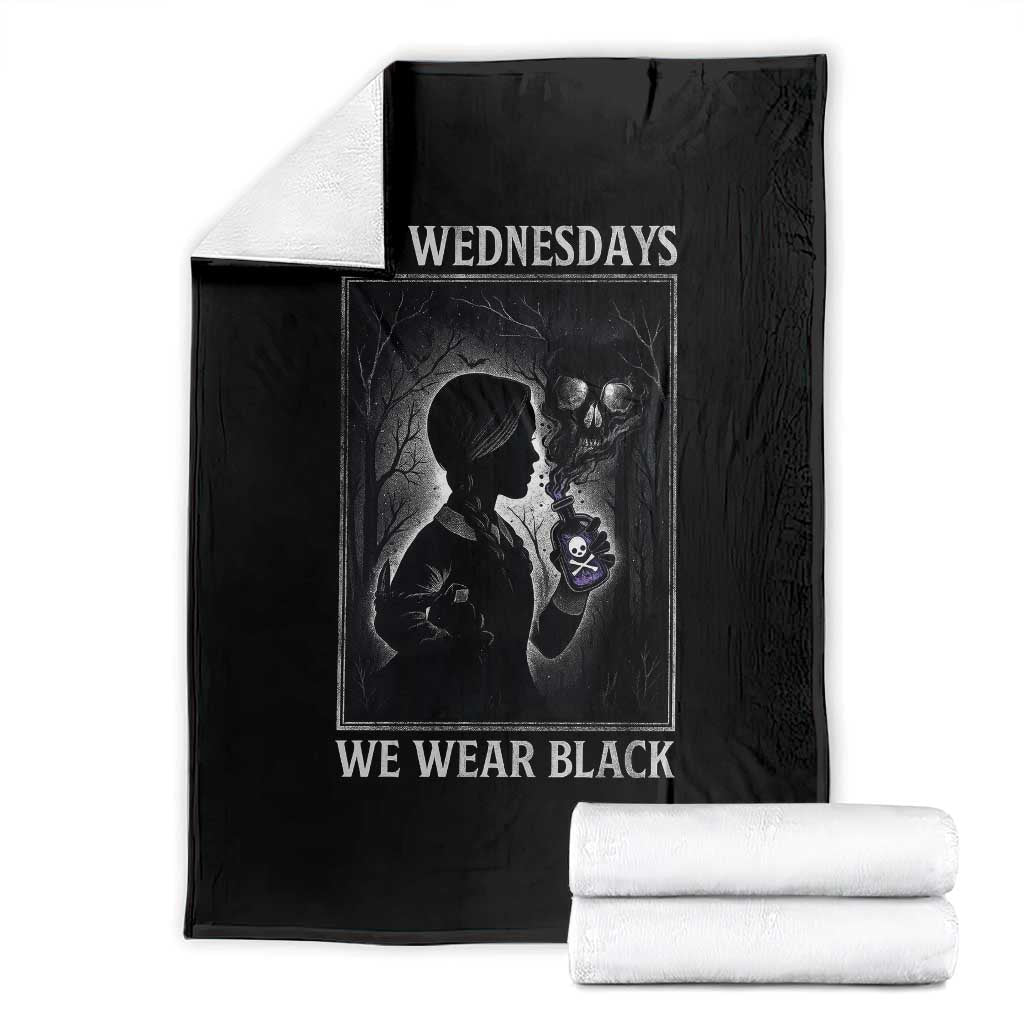 On Wednesdays We Wear Black Throw Blanket Tarot Card Goth Halloween - Wonder Print Shop