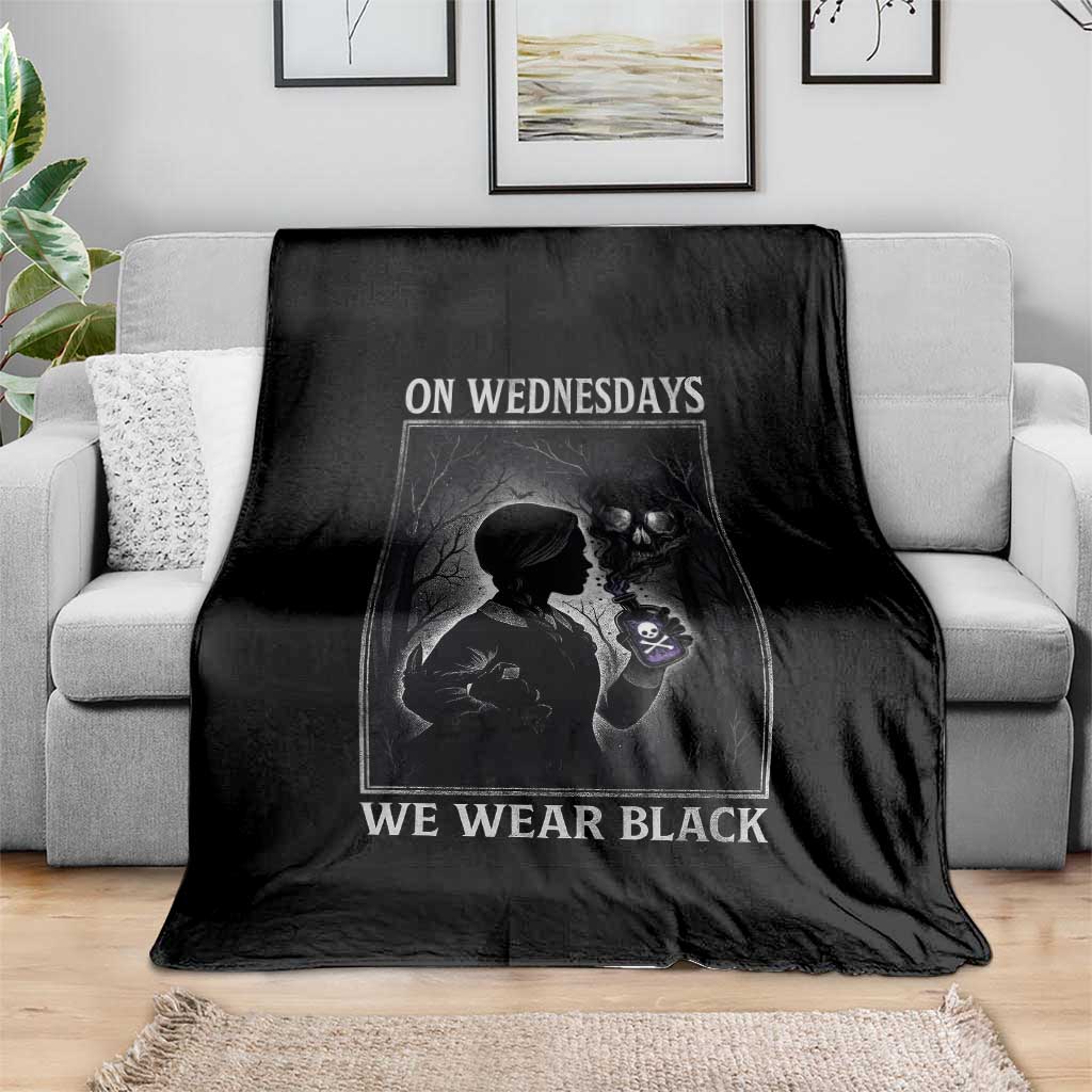 On Wednesdays We Wear Black Throw Blanket Tarot Card Goth Halloween - Wonder Print Shop