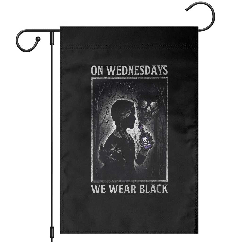 On Wednesdays We Wear Black Garden Flag Tarot Card Goth Halloween - Wonder Print Shop