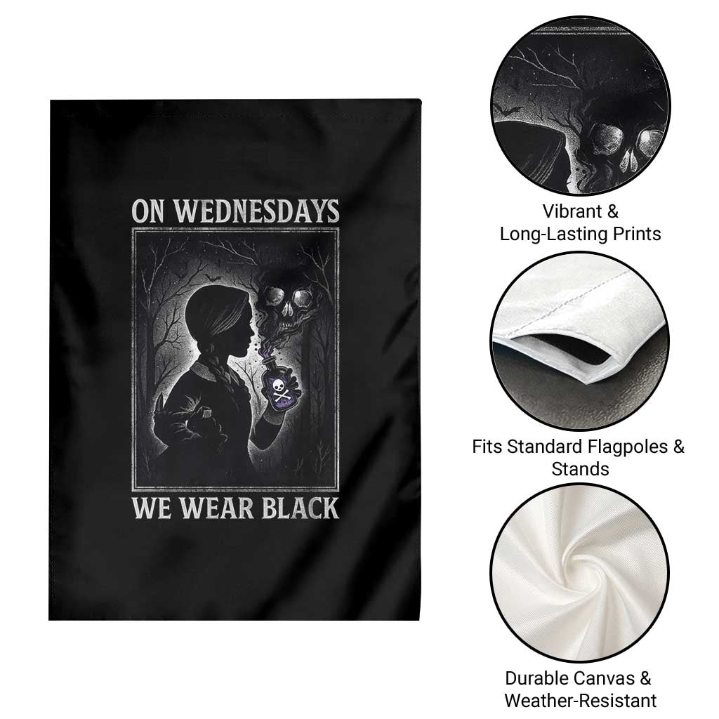On Wednesdays We Wear Black Garden Flag Tarot Card Goth Halloween - Wonder Print Shop