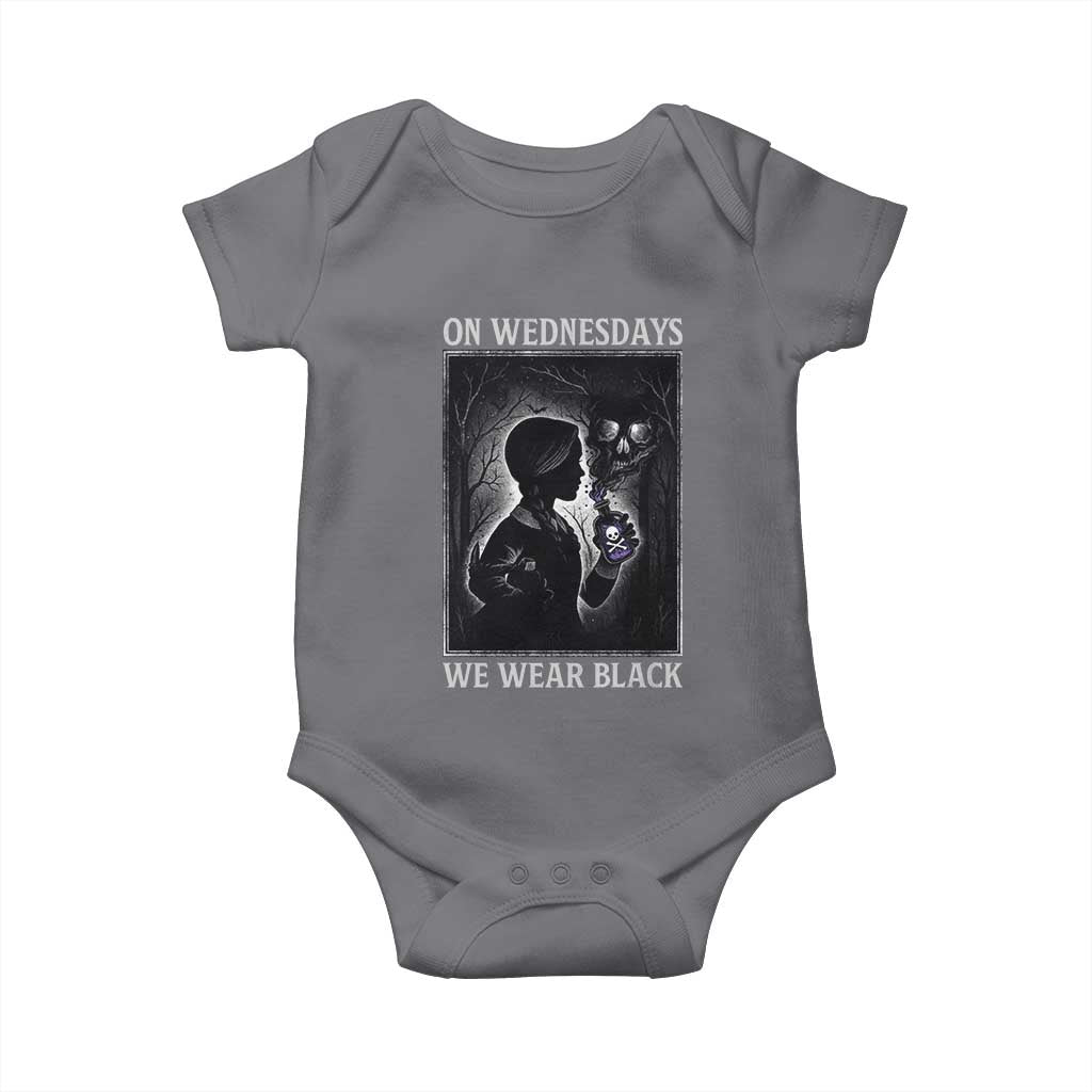 On Wednesdays We Wear Black Baby Onesie Tarot Card Goth Halloween - Wonder Print Shop