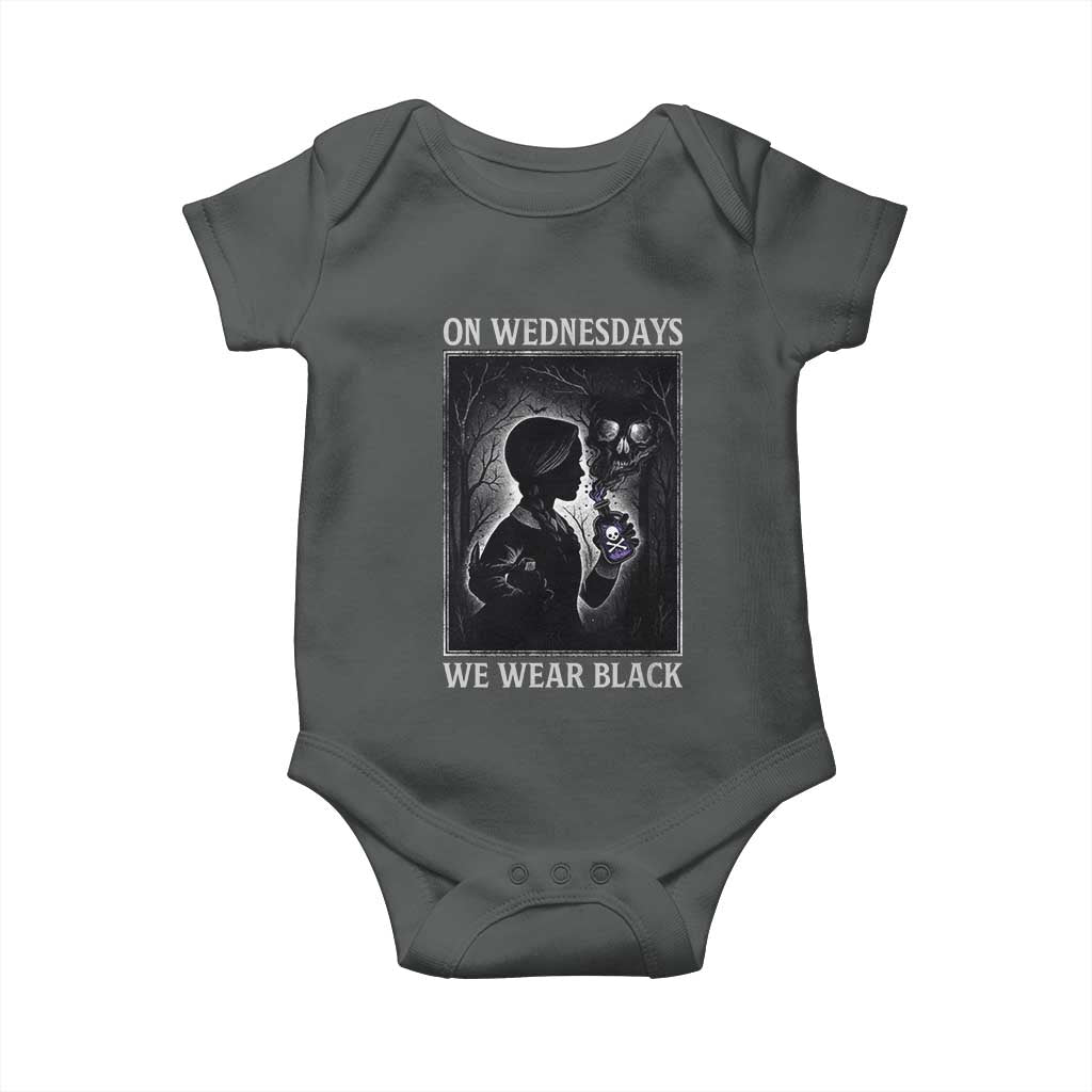 On Wednesdays We Wear Black Baby Onesie Tarot Card Goth Halloween - Wonder Print Shop