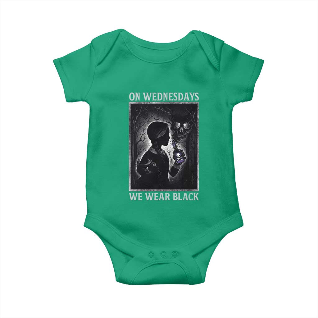 On Wednesdays We Wear Black Baby Onesie Tarot Card Goth Halloween - Wonder Print Shop
