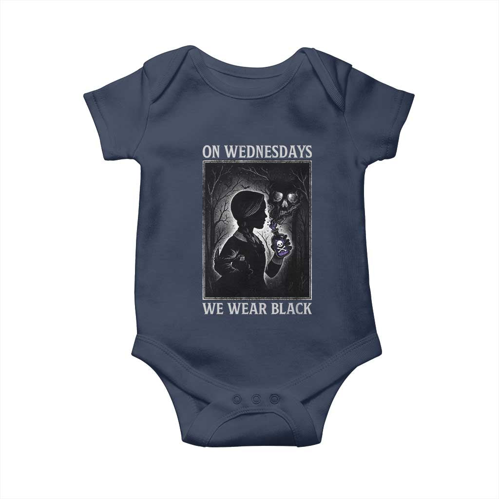 On Wednesdays We Wear Black Baby Onesie Tarot Card Goth Halloween - Wonder Print Shop