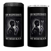 On Wednesdays We Wear Black 4 in 1 Can Cooler Tumbler Tarot Card Goth Halloween - Wonder Print Shop