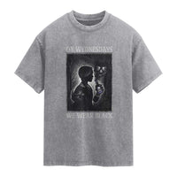 On Wednesdays We Wear Black Washed Cotton T-Shirt Tarot Card Goth Halloween