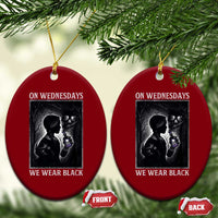 On Wednesdays We Wear Black Ceramic Ornament Tarot Card Goth Halloween - Wonder Print Shop