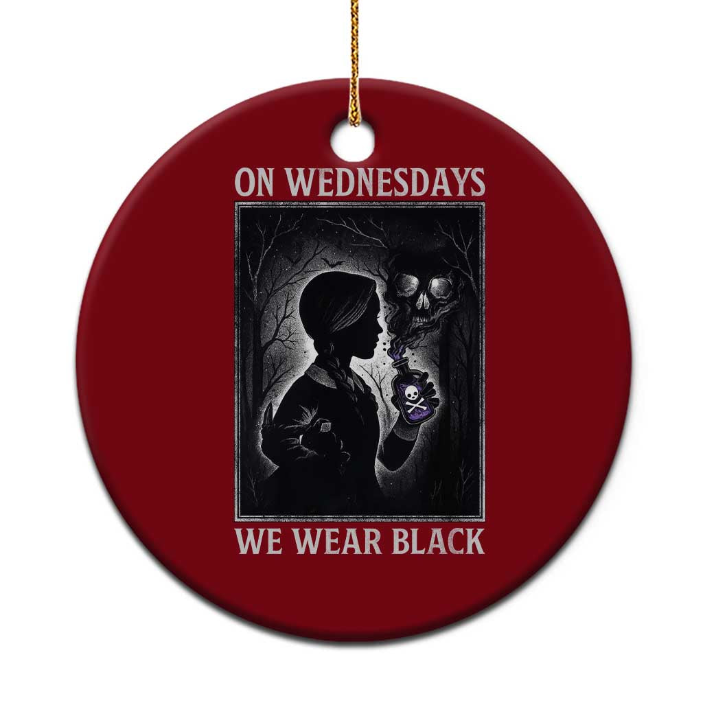 On Wednesdays We Wear Black Ceramic Ornament Tarot Card Goth Halloween - Wonder Print Shop