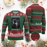 On Wednesdays We Wear Black Ugly Christmas Sweater Tarot Card Goth Halloween - Wonder Print Shop