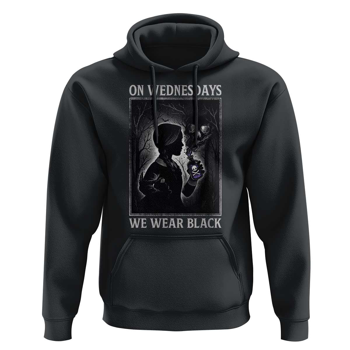 On Wednesdays We Wear Black Hoodie Tarot Card Goth Halloween - Wonder Print Shop