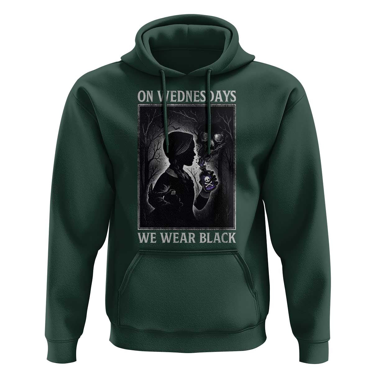 On Wednesdays We Wear Black Hoodie Tarot Card Goth Halloween - Wonder Print Shop