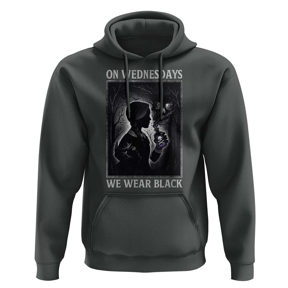 On Wednesdays We Wear Black Hoodie Tarot Card Goth Halloween - Wonder Print Shop