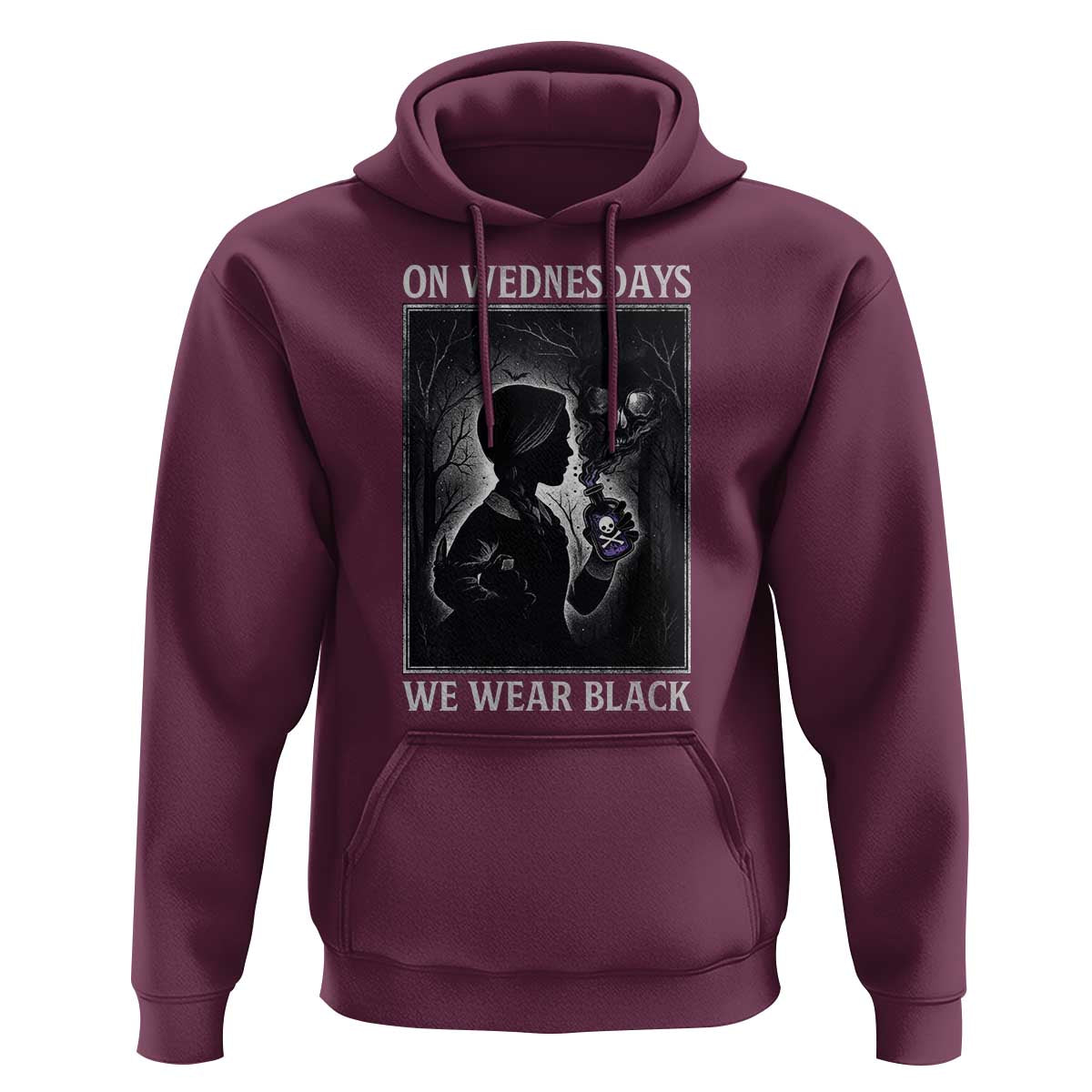 On Wednesdays We Wear Black Hoodie Tarot Card Goth Halloween - Wonder Print Shop