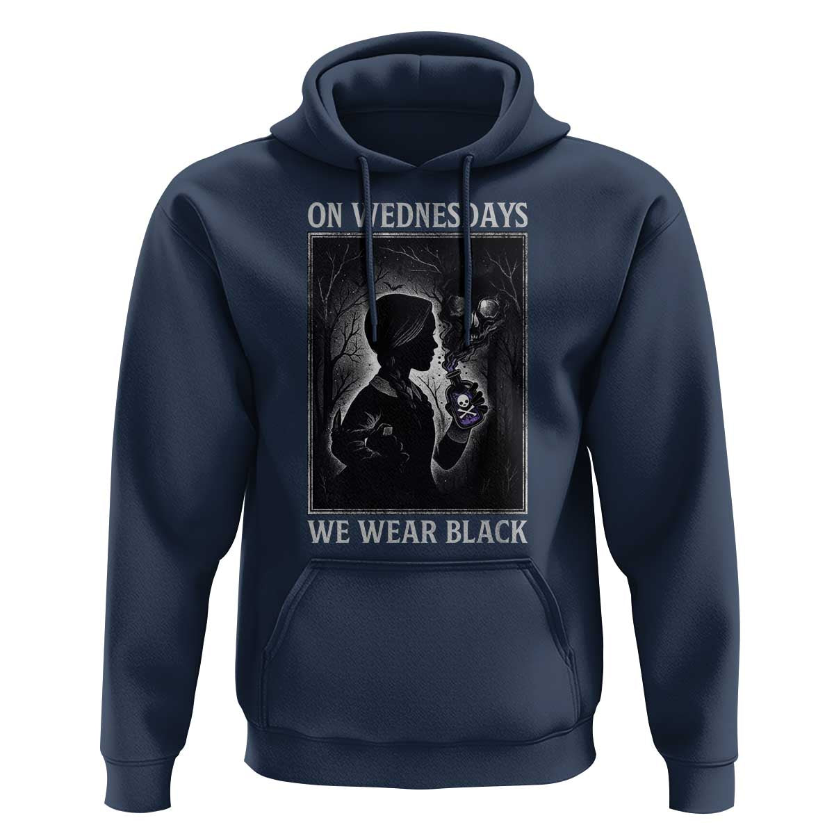 On Wednesdays We Wear Black Hoodie Tarot Card Goth Halloween - Wonder Print Shop