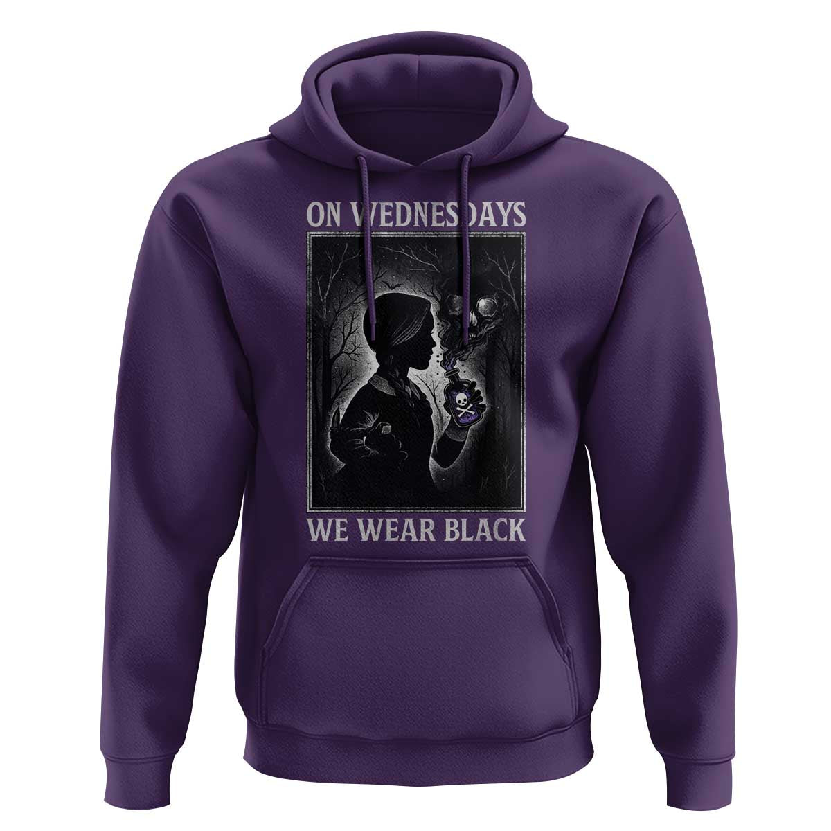 On Wednesdays We Wear Black Hoodie Tarot Card Goth Halloween - Wonder Print Shop