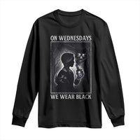 On Wednesdays We Wear Black Long Sleeve Shirt Tarot Card Goth Halloween - Wonder Print Shop