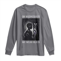 On Wednesdays We Wear Black Long Sleeve Shirt Tarot Card Goth Halloween - Wonder Print Shop