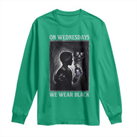 On Wednesdays We Wear Black Long Sleeve Shirt Tarot Card Goth Halloween - Wonder Print Shop