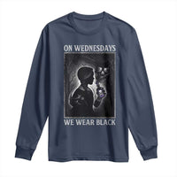 On Wednesdays We Wear Black Long Sleeve Shirt Tarot Card Goth Halloween - Wonder Print Shop