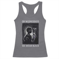 On Wednesdays We Wear Black Racerback Tank Top Tarot Card Goth Halloween - Wonder Print Shop