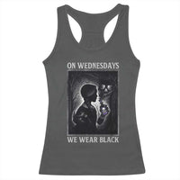 On Wednesdays We Wear Black Racerback Tank Top Tarot Card Goth Halloween - Wonder Print Shop