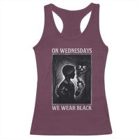 On Wednesdays We Wear Black Racerback Tank Top Tarot Card Goth Halloween - Wonder Print Shop