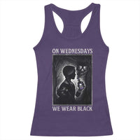 On Wednesdays We Wear Black Racerback Tank Top Tarot Card Goth Halloween - Wonder Print Shop
