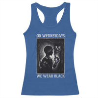 On Wednesdays We Wear Black Racerback Tank Top Tarot Card Goth Halloween - Wonder Print Shop