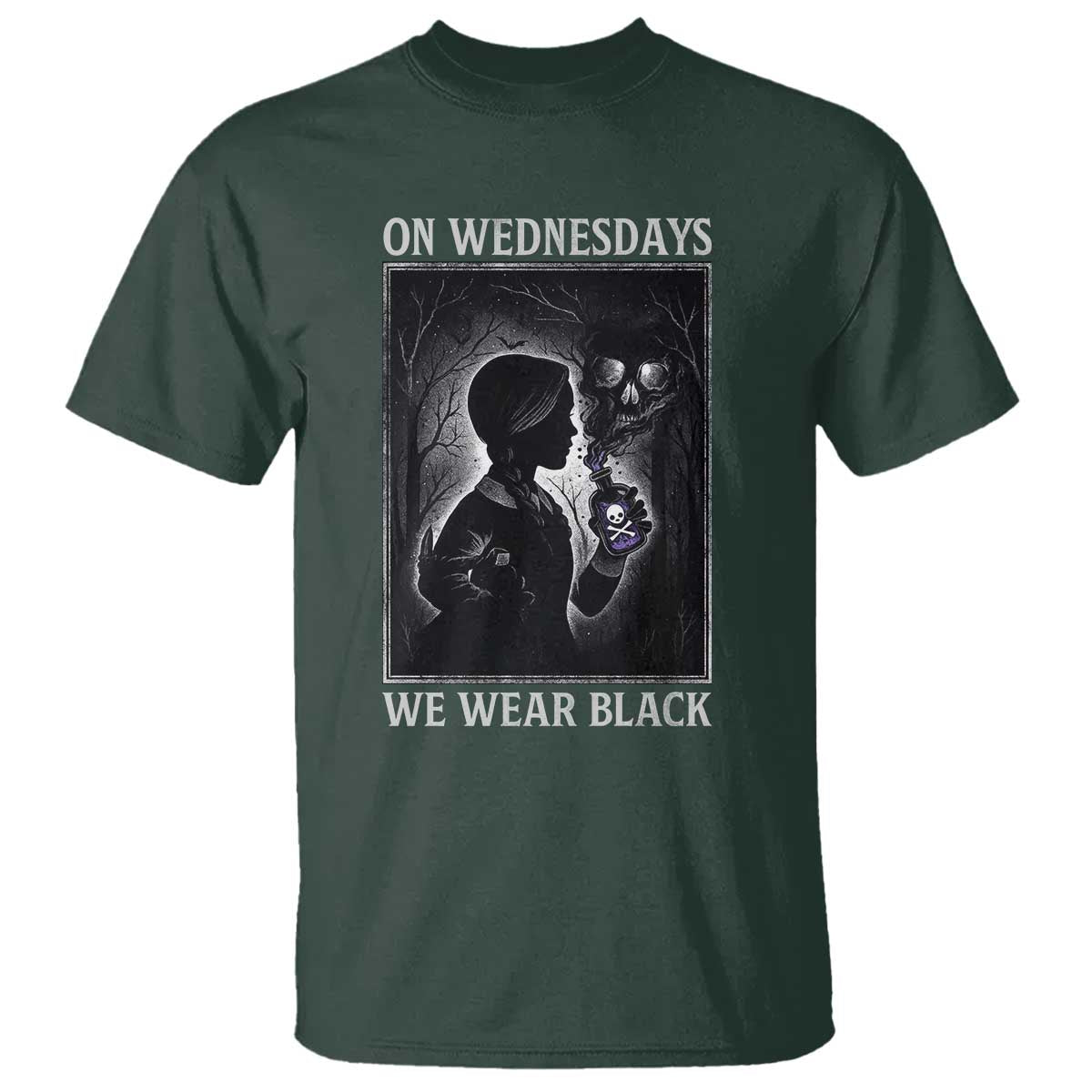On Wednesdays We Wear Black T Shirt Tarot Card Goth Halloween - Wonder Print Shop