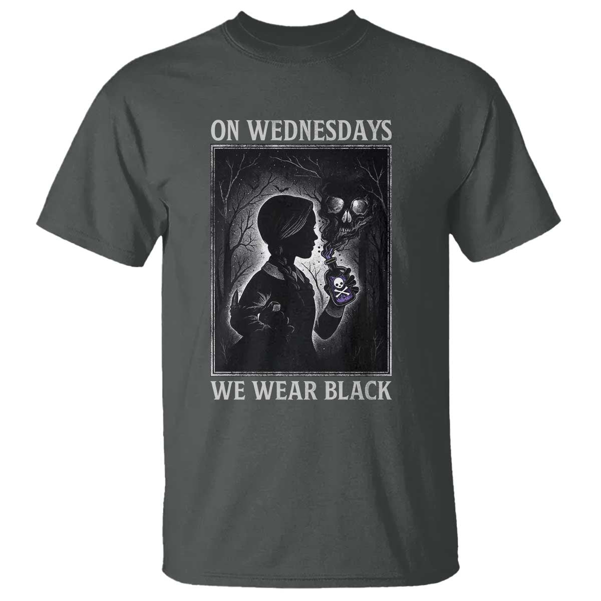On Wednesdays We Wear Black T Shirt Tarot Card Goth Halloween - Wonder Print Shop