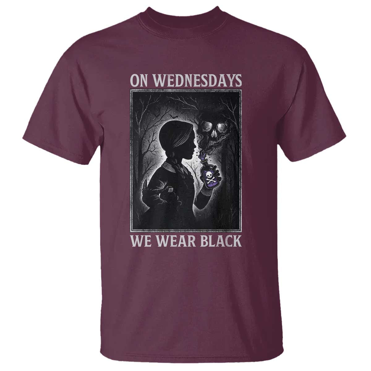 On Wednesdays We Wear Black T Shirt Tarot Card Goth Halloween - Wonder Print Shop