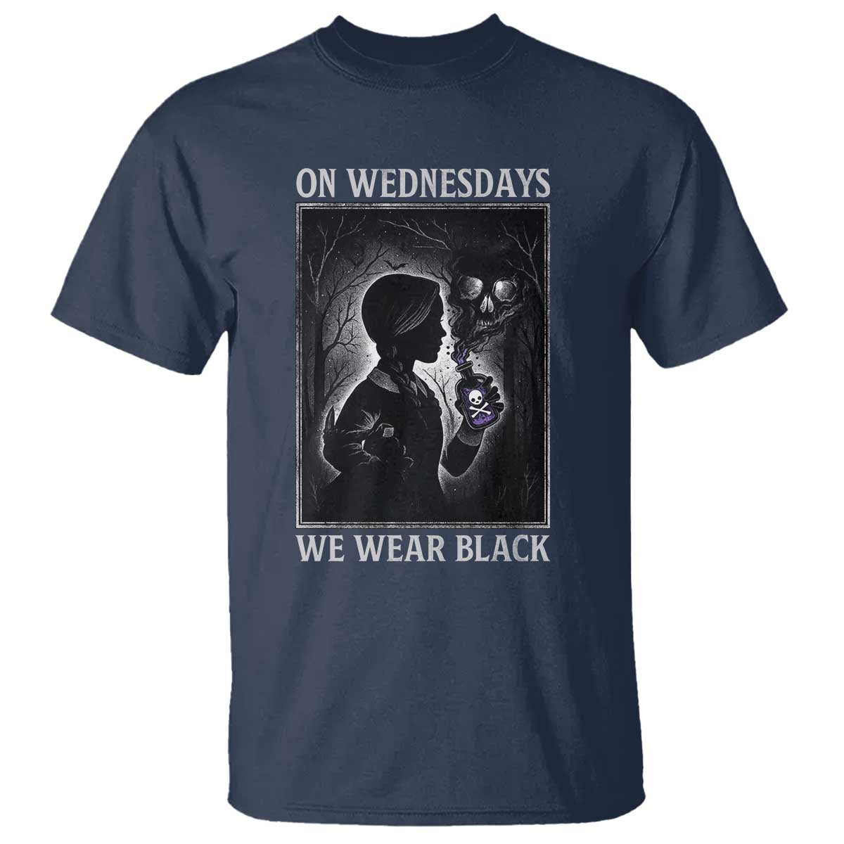 On Wednesdays We Wear Black T Shirt Tarot Card Goth Halloween - Wonder Print Shop