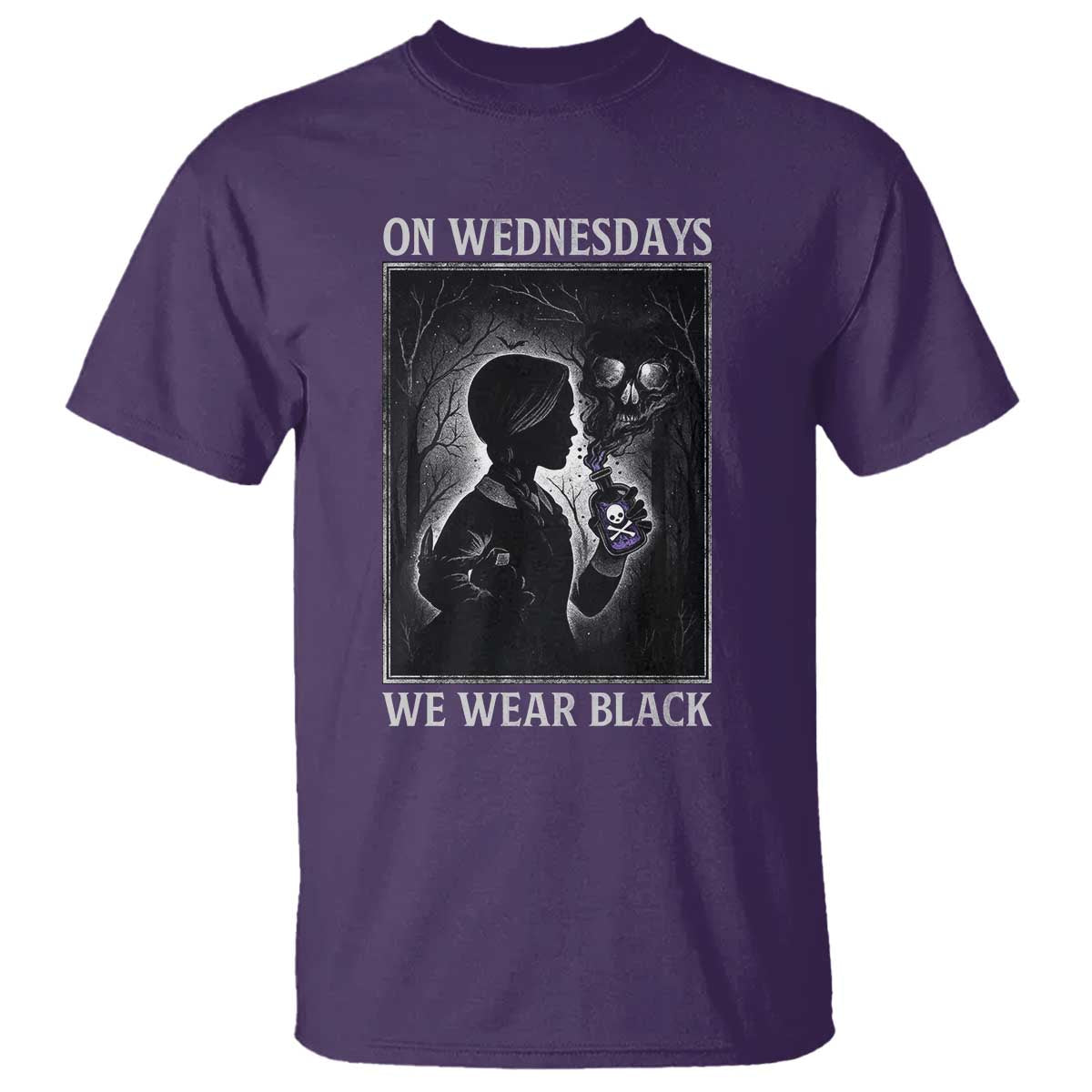 On Wednesdays We Wear Black T Shirt Tarot Card Goth Halloween - Wonder Print Shop