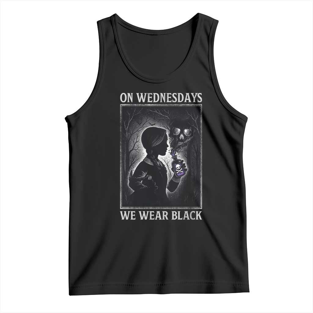 On Wednesdays We Wear Black Tank Top Tarot Card Goth Halloween - Wonder Print Shop