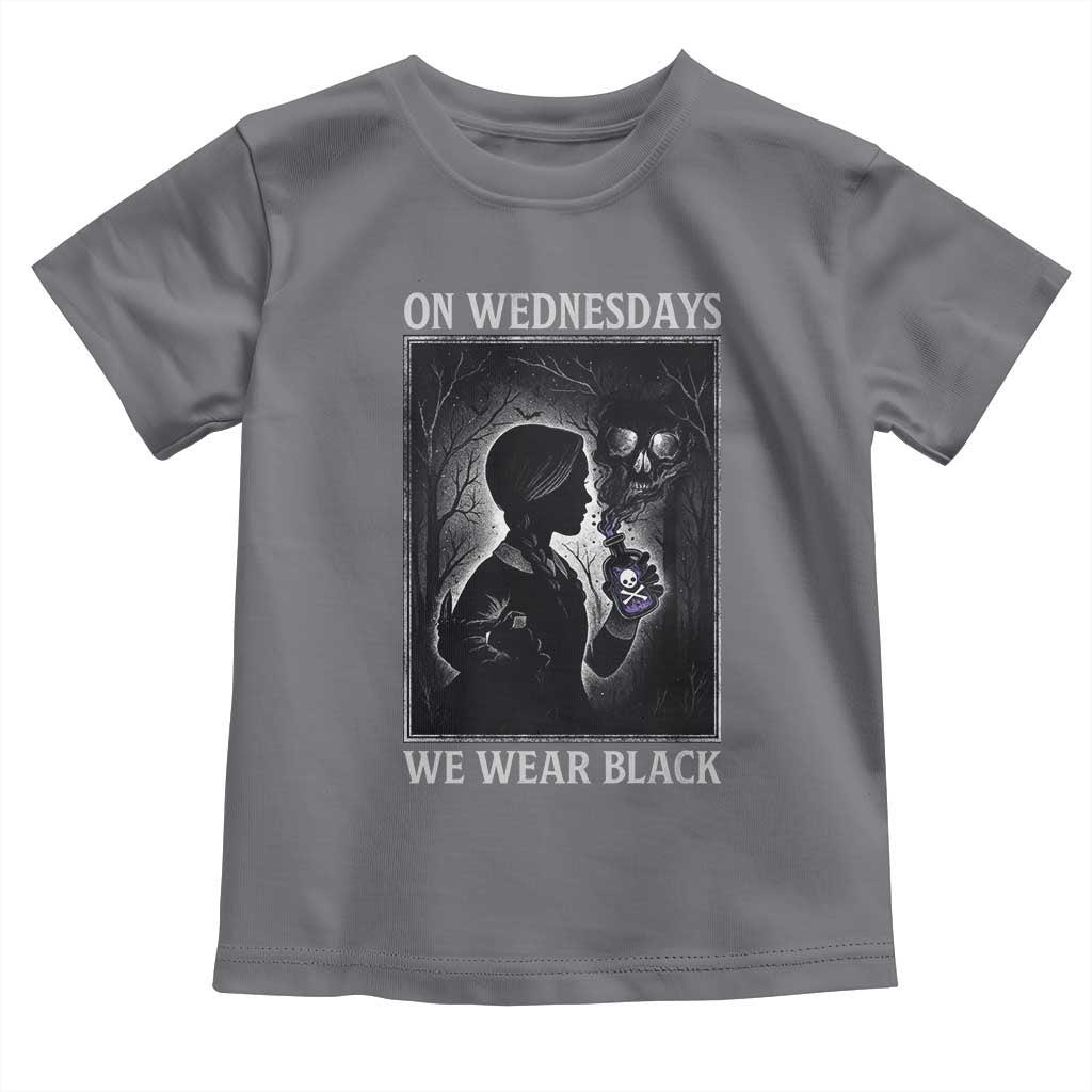 On Wednesdays We Wear Black Toddler T Shirt Tarot Card Goth Halloween - Wonder Print Shop