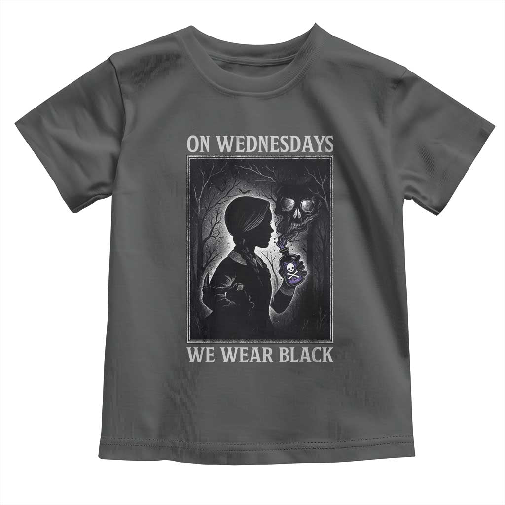 On Wednesdays We Wear Black Toddler T Shirt Tarot Card Goth Halloween - Wonder Print Shop