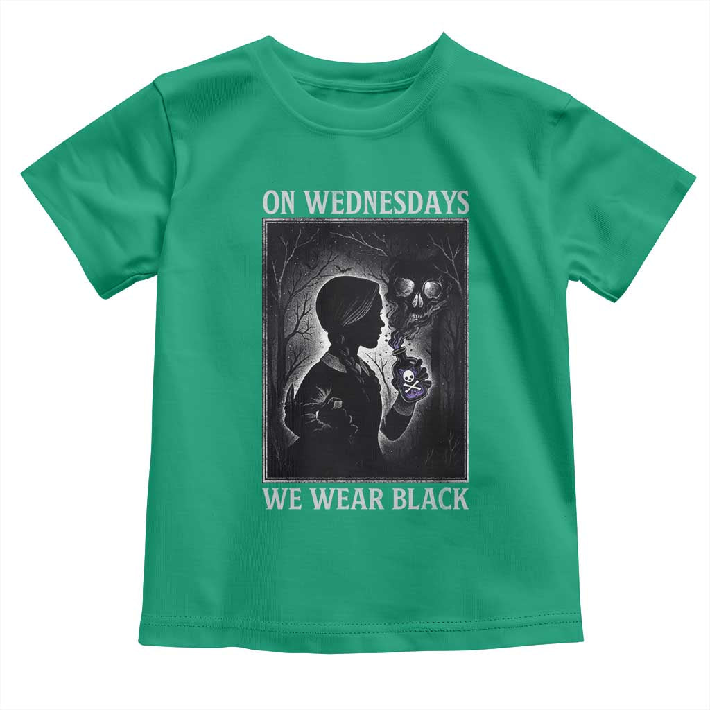 On Wednesdays We Wear Black Toddler T Shirt Tarot Card Goth Halloween - Wonder Print Shop