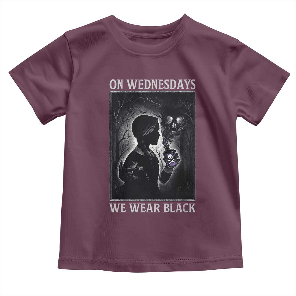 On Wednesdays We Wear Black Toddler T Shirt Tarot Card Goth Halloween - Wonder Print Shop